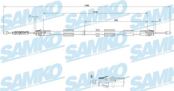 Samko C0266B Cable Pull, parking brake C0266B