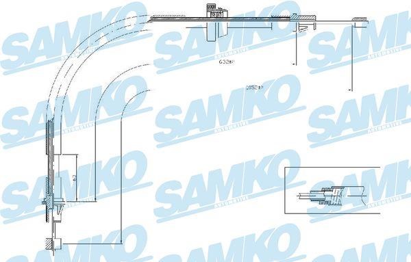Samko C0281B Cable Pull, parking brake C0281B