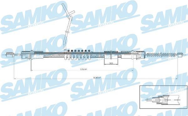 Samko C0287B Cable Pull, parking brake C0287B