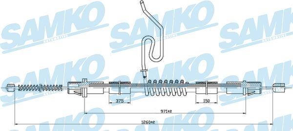 Samko C0288B Cable Pull, parking brake C0288B