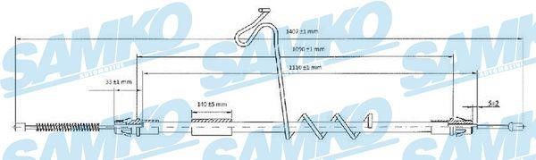 Samko C0293B Cable Pull, parking brake C0293B