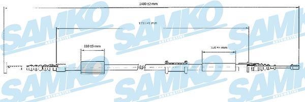 Samko C0208B Cable Pull, parking brake C0208B