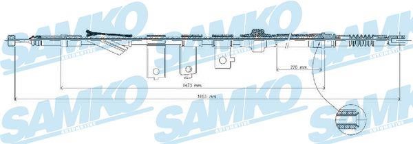 Samko C0311B Cable Pull, parking brake C0311B