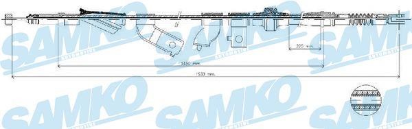 Samko C0312B Cable Pull, parking brake C0312B