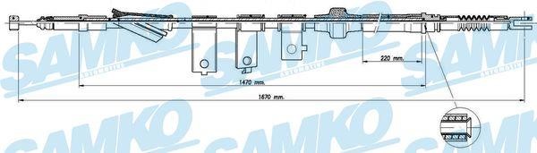 Samko C0316B Cable Pull, parking brake C0316B