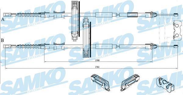 Samko C0226B Cable Pull, parking brake C0226B