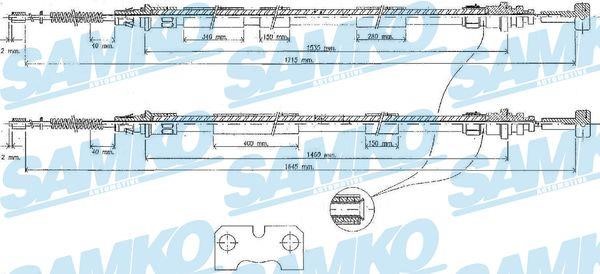 Samko C0229B Cable Pull, parking brake C0229B