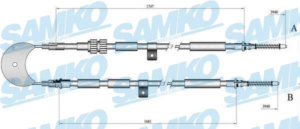 Samko C0240B Cable Pull, parking brake C0240B