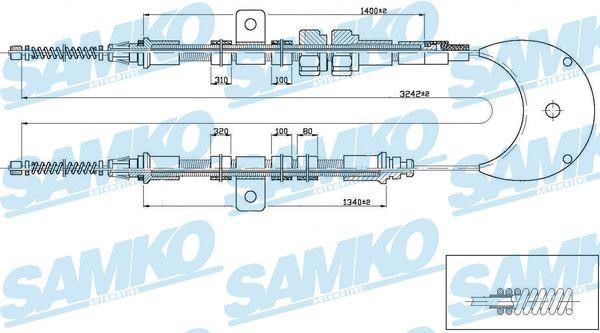 Samko C0241B Cable Pull, parking brake C0241B