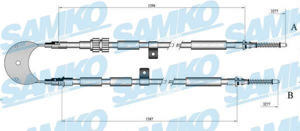 Samko C0243B Cable Pull, parking brake C0243B