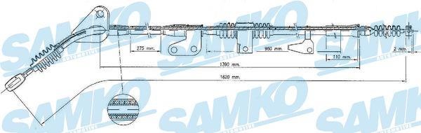 Samko C0392B Cable Pull, parking brake C0392B