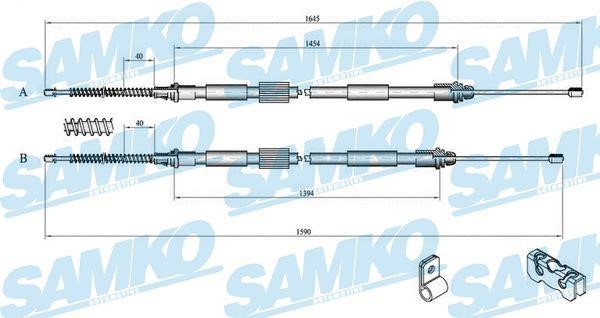 Samko C0259B Cable Pull, parking brake C0259B