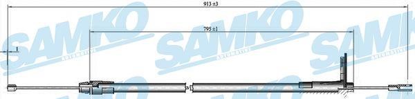 Samko C0425B Cable Pull, parking brake C0425B