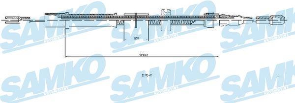 Samko C0455B Cable Pull, parking brake C0455B
