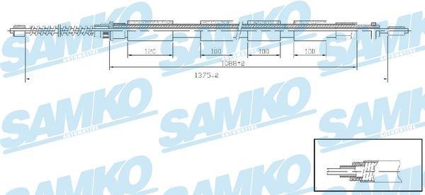 Samko C0610B Cable Pull, parking brake C0610B