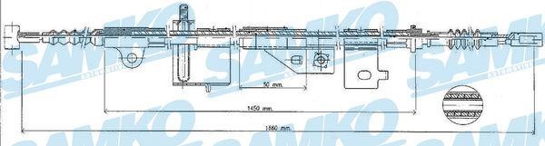 Samko C0498B Cable Pull, parking brake C0498B