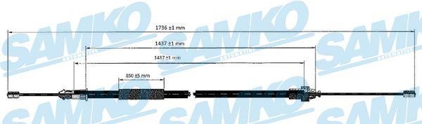 Samko C0612B Cable Pull, parking brake C0612B