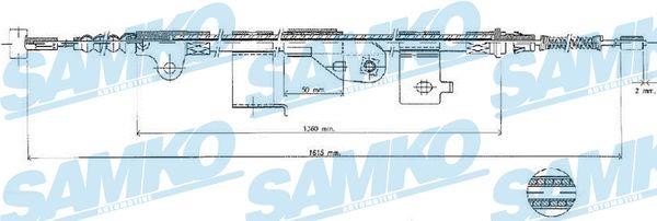 Samko C0503B Cable Pull, parking brake C0503B