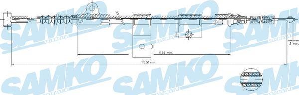 Samko C0515B Cable Pull, parking brake C0515B