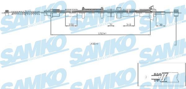Samko C0518B Cable Pull, parking brake C0518B