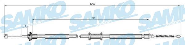 Samko C0521B Cable Pull, parking brake C0521B