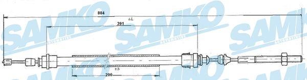 Samko C0627B Cable Pull, parking brake C0627B