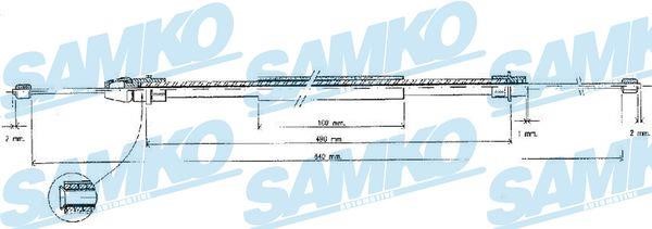 Samko C0630B Cable Pull, parking brake C0630B