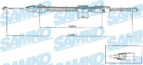 Samko C0634B Cable Pull, parking brake C0634B