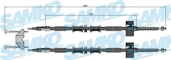Samko C0535B Cable Pull, parking brake C0535B