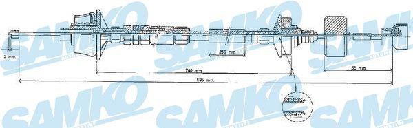 Samko C0537C Clutch cable C0537C