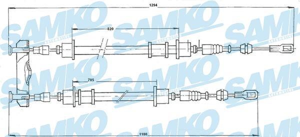 Samko C0540B Cable Pull, parking brake C0540B