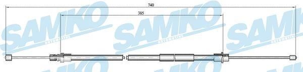 Samko C0649B Cable Pull, parking brake C0649B