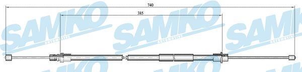 Samko C0649B Cable Pull, parking brake C0649B
