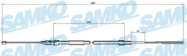 Samko C0651B Cable Pull, parking brake C0651B