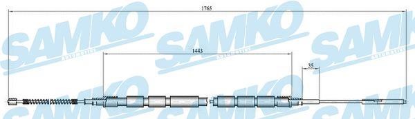 Samko C0657B Cable Pull, parking brake C0657B