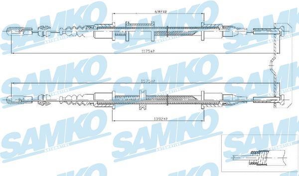 Samko C0571B Cable Pull, parking brake C0571B