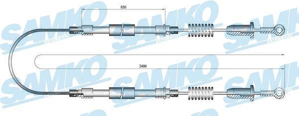 Samko C0602B Cable Pull, parking brake C0602B