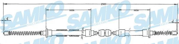 Samko C0605B Cable Pull, parking brake C0605B