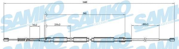Samko C0811B Cable Pull, parking brake C0811B