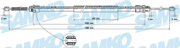 Samko C0741B Cable Pull, parking brake C0741B