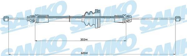 Samko C0754B Cable Pull, parking brake C0754B