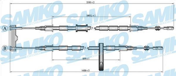 Samko C0786B Cable Pull, parking brake C0786B