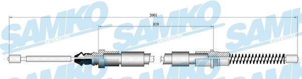 Samko C0836B Cable Pull, parking brake C0836B