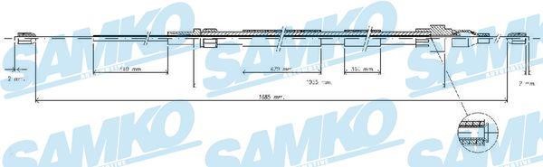 Samko C0936B Cable Pull, parking brake C0936B