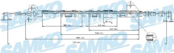 Samko C0847B Cable Pull, parking brake C0847B