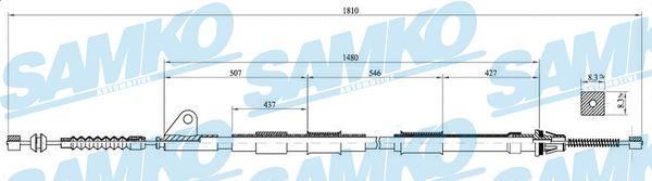 Samko C0851B Cable Pull, parking brake C0851B