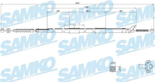 Samko C0861B Cable Pull, parking brake C0861B