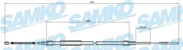Samko C0954B Cable Pull, parking brake C0954B