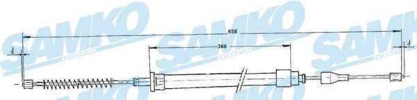 Samko C0963B Cable Pull, parking brake C0963B