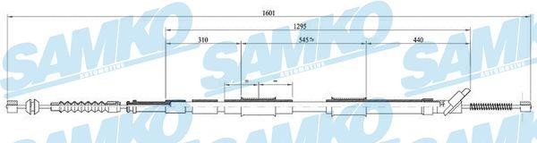 Samko C0870B Cable Pull, parking brake C0870B